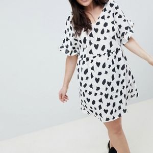 ASOS DESIGN Curve Smock Mini Dress In Br